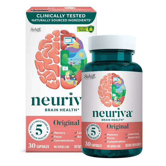 Schiff Neuriva Original Brain Performance Capsules, 30 Ea, 6 Pack