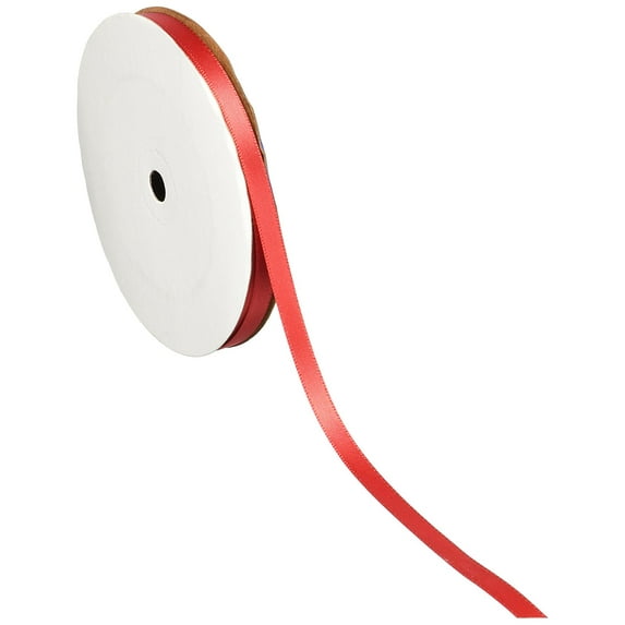 Schiff Ribbons 2244-1 20-Yard Polyester Double Face Satin Ribbon, 1/4-Inch, Red