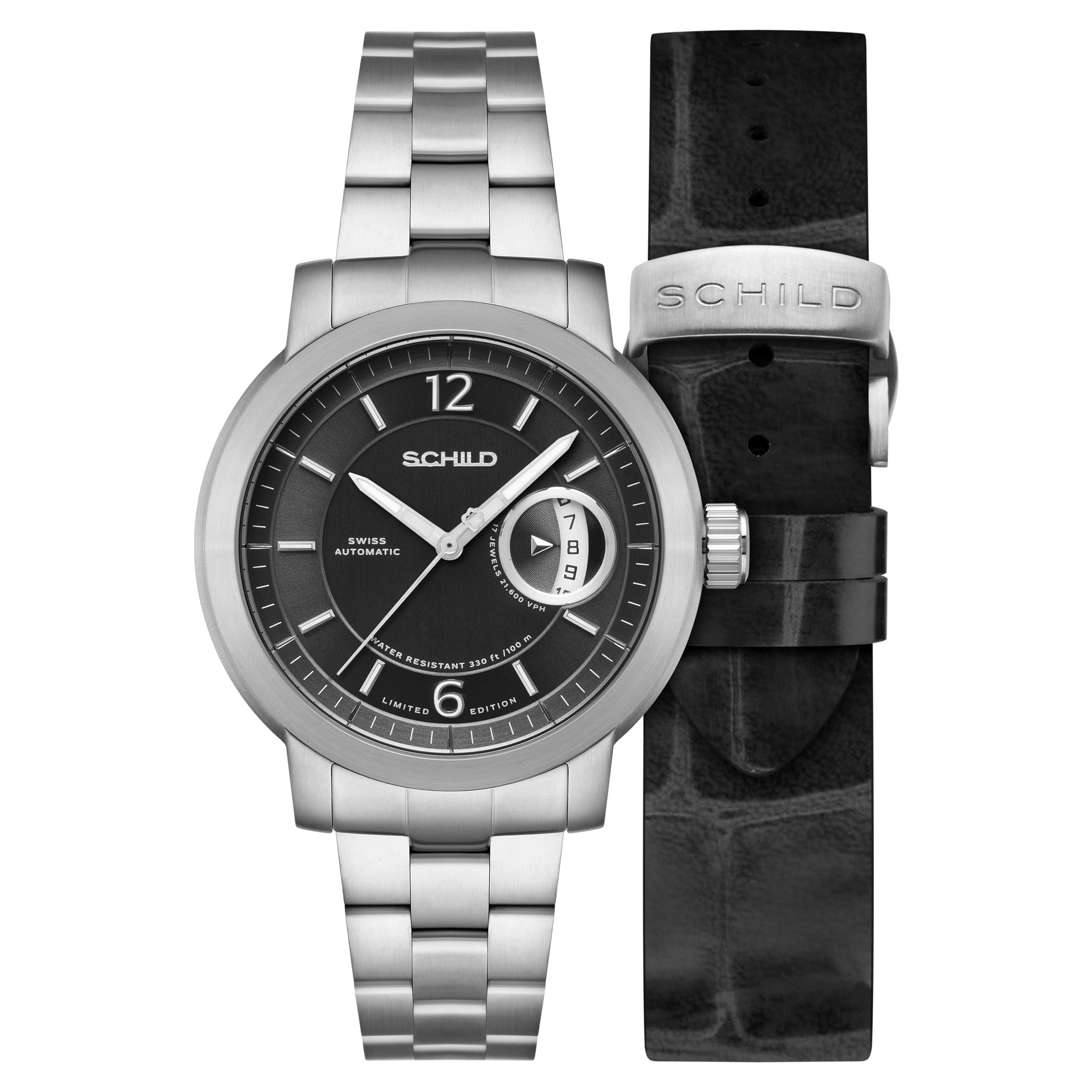 Schild Heinrich Minimal Stainless Steel 44mm Swiss Automatic Wristwatch SC-1015-22