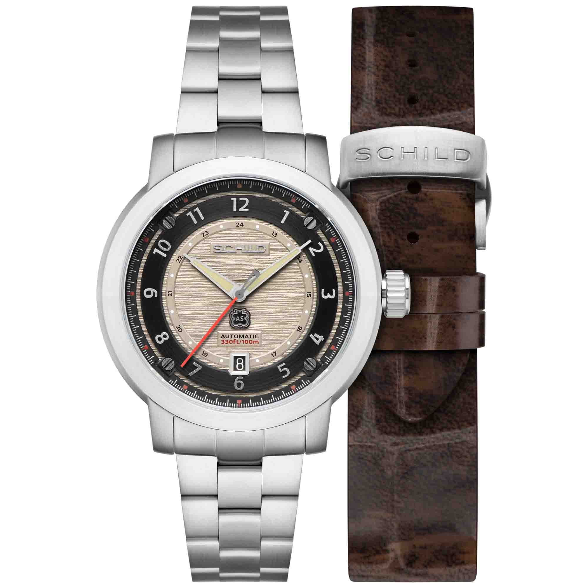 Schild Heinrich Stainless Steel 44mm Swiss Automatic Wristwatch SC-1014-44
