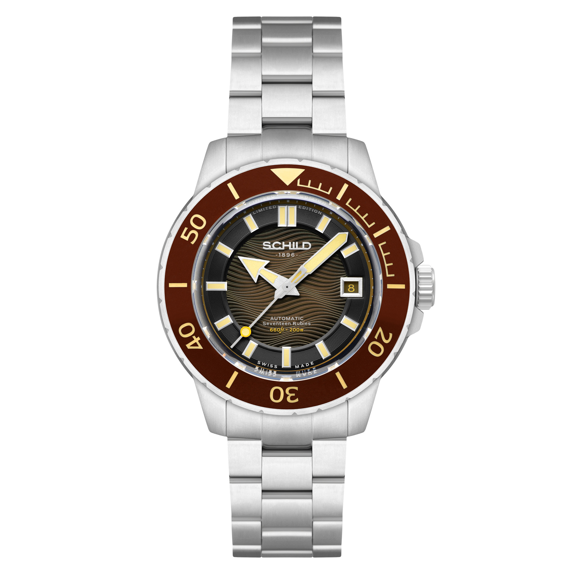 Schild Hermann Stainless Steel 43mm Swiss Automatic Wristwatch SC-1016-44