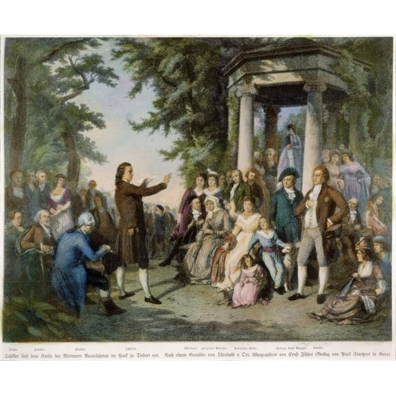 Schiller At Weimar. Nfriedrich Von Schiller (1759-1805) Reading To The Elect Of Weimar, Among Whom Are Fichte, Herder,