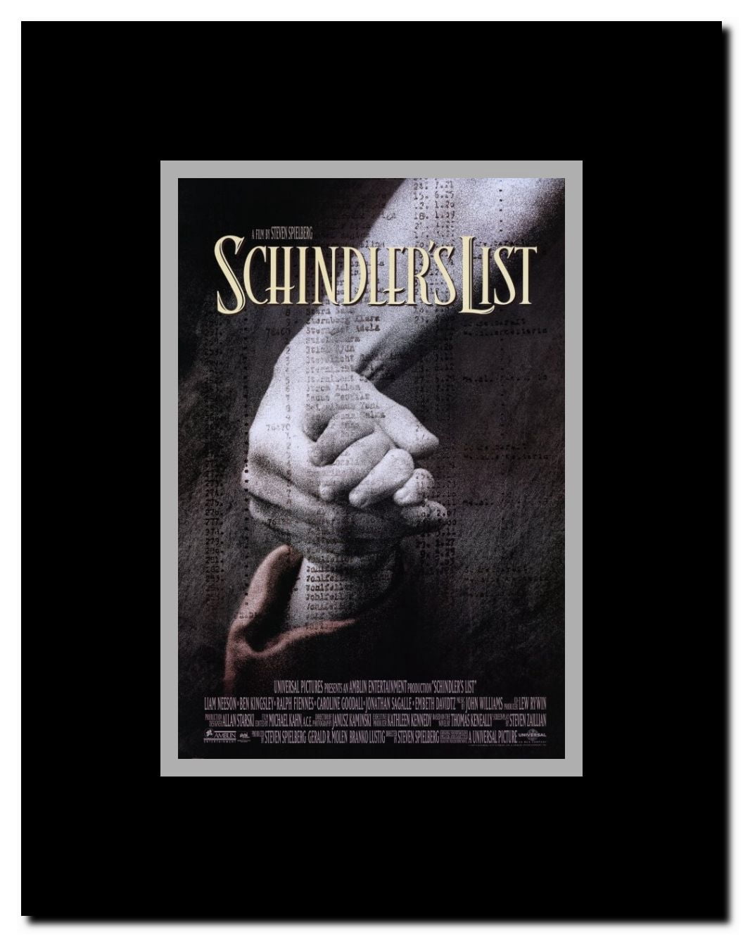 Schindler's List Framed Movie Poster