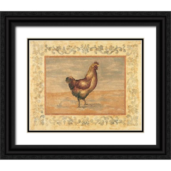 Schippel, Banafshe 14x12 Black Ornate Wood Framed with Double Matting Museum Art Print Titled - Hen