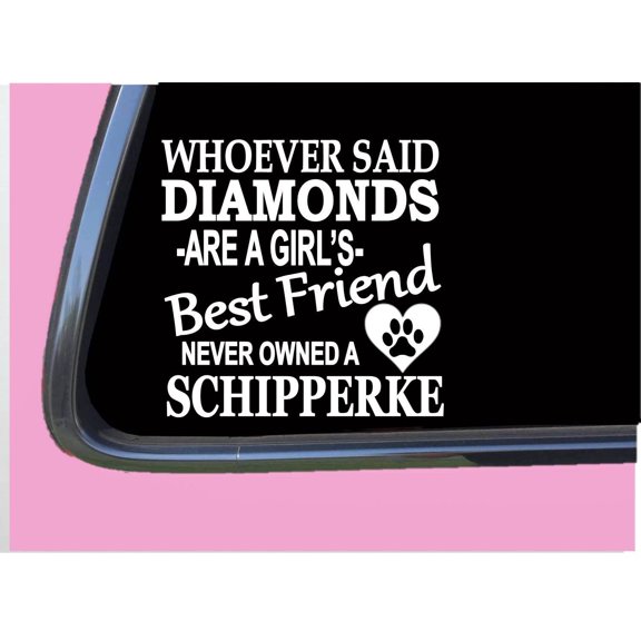 Schipperke Diamonds TP 444 vinyl 6" Decal Sticker dog breed tshirt