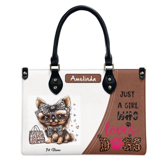 Schipperke Dog Bag, Personalized Leather Handbags For Women - Personalized Leather Purse with Name - Tote Bags for Mom Grandma - Custom Gifts Ideas for Her, Gift for Dog Lover