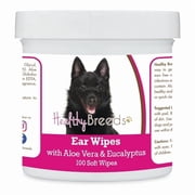 Schipperke Ear Cleaning Wipes with Aloe & Eucalyptus for Dogs - 100 Count