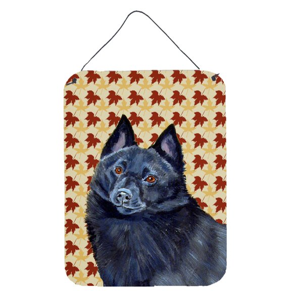 Schipperke Fall Leaves Portrait Wall or Door Hanging Prints