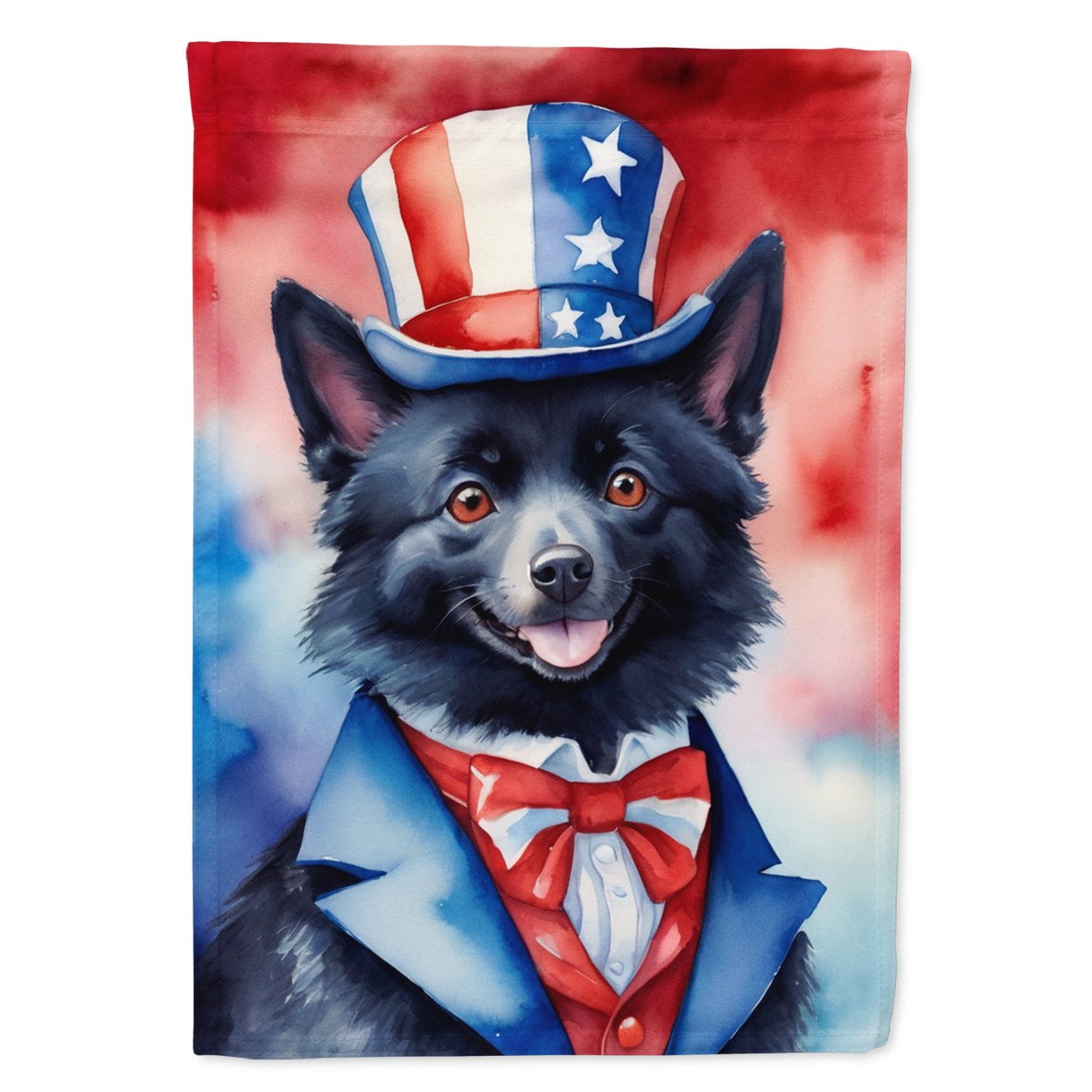 Schipperke Patriotic American House Flag 28 in x 40 in