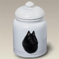 thumbnail image 1 of Schipperke Stoneware Ceramic Doggie Treat Jar, 1 of 1