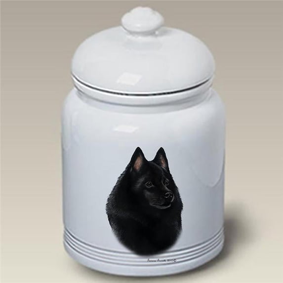 Schipperke Stoneware Ceramic Doggie Treat Jar