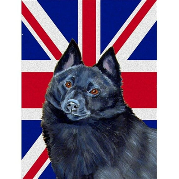 Schipperke With English Union Jack British Flag Flag Garden Size