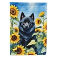 thumbnail image 1 of Schipperke in Sunflowers House Flag 28 in x 40 in, 1 of 7