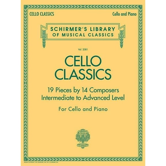 Schirmer's Library of Musical Classics: Cello Classics : Sc