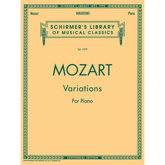 Schirmer's Library of Musical Classics: Piano Variations (Complete): Schirmer Library of Classics Volume 1979 Piano Solo (Other)