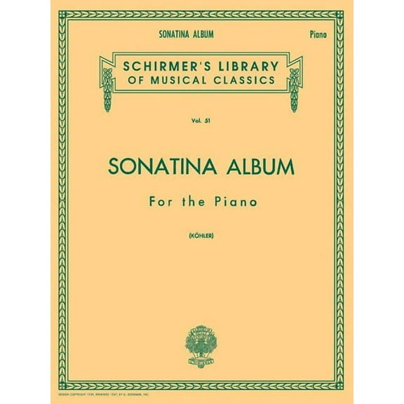 Schirmer's Library of Musical Class Sonatina Album: Schirmer Library of Classics Volume 51 Piano Solo (Schirmer's Library of Musical Classics), Book 0051, (Paperback)