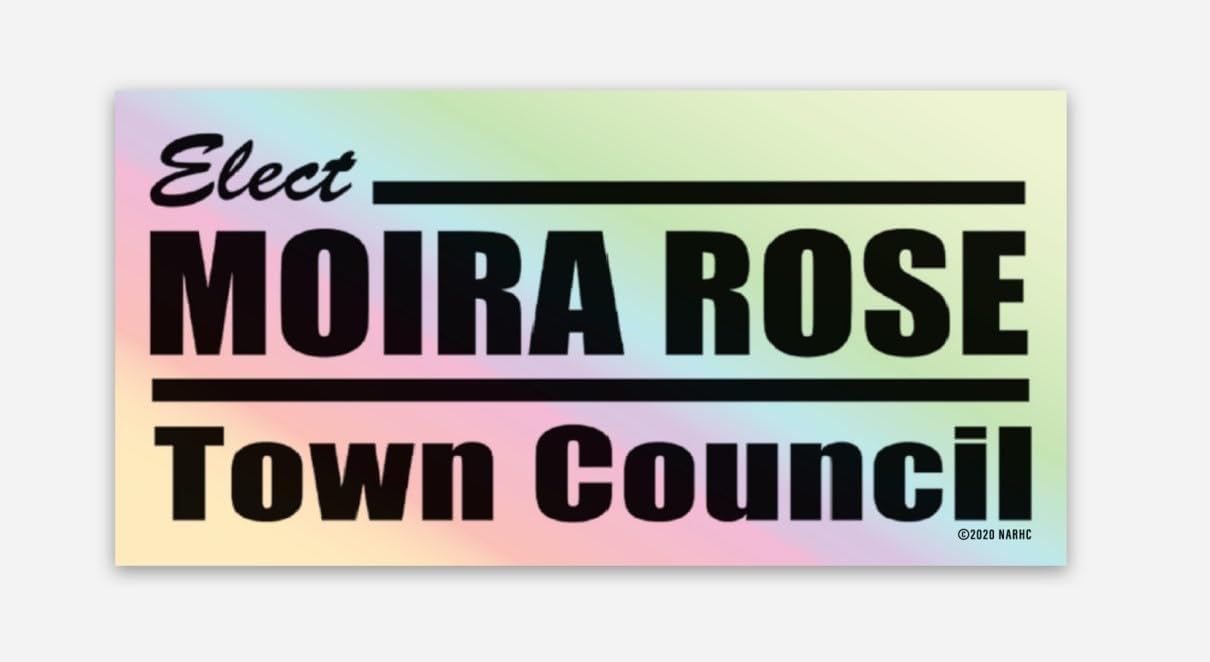 Schitt's Creek Holographic Sticker Moira Town Council, 3.3" by 1.8