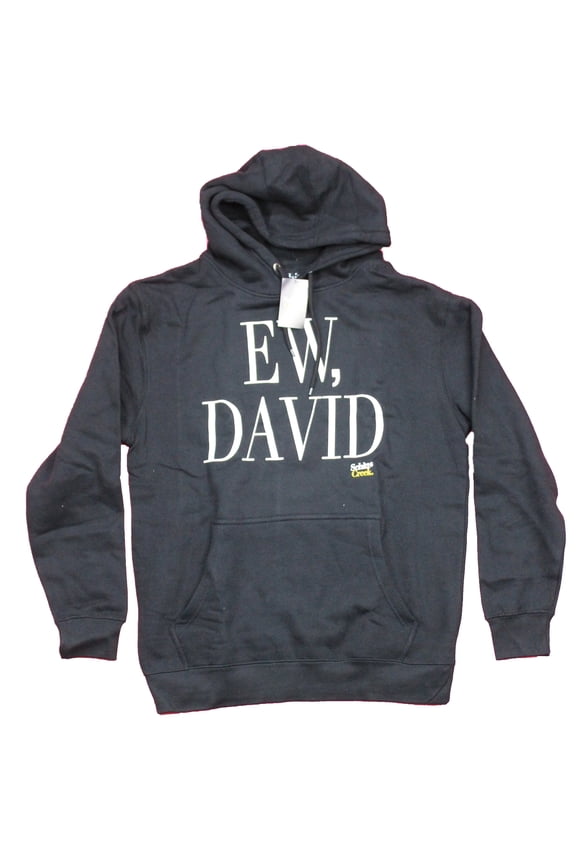 Schitt's Creek Mens Pullover Hoodie - Ew, David Large Word Logo (Medium)