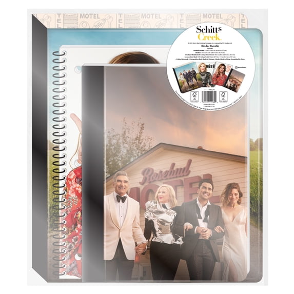 Schitt's Creek Stationery Bundle, 3-Ring, 1" Binder, Notebook, Composition Book, Folder