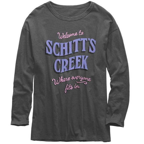 Schitt's Creek - Where Everyone Fits Juniors Long Sleeve T Shirt