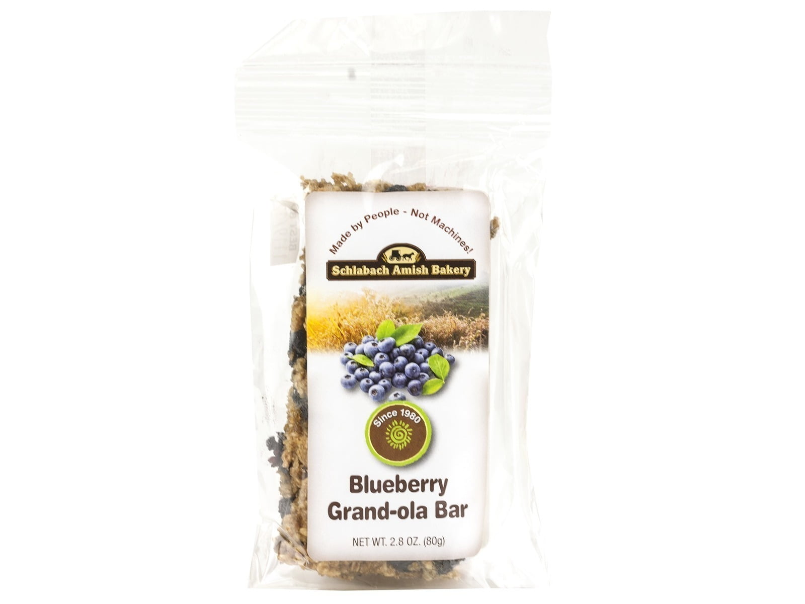 Schlabach Amish Bakery Soft & Chewy Grand-Ola Granola Bars, Case Pack of 12/2.8 oz. Bars Blueberry
