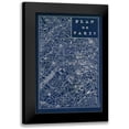 thumbnail image 1 of Schlabach, Sue 11x14 Black Modern Framed Museum Art Print Titled - Blueprint Map Paris, 1 of 5