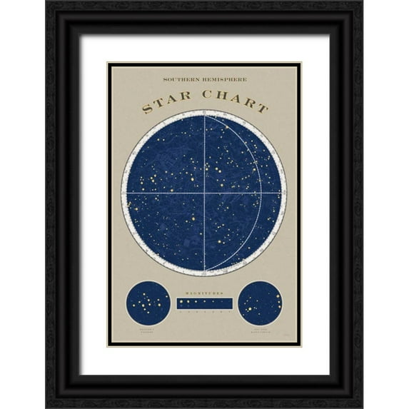 Schlabach, Sue 11x14 Black Ornate Wood Framed with Double Matting Museum Art Print Titled - Southern Star Chart