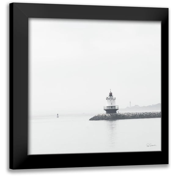 Schlabach, Sue 12x12 Black Modern Framed Museum Art Print Titled - Casco Bay Lighthouse I