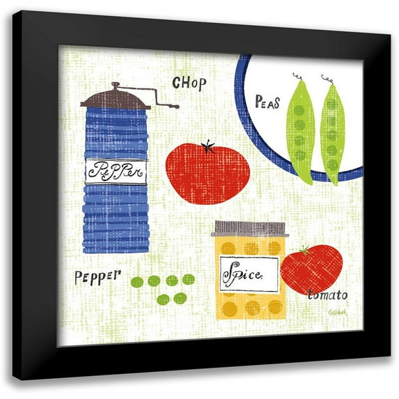 Schlabach, Sue 12x12 Black Modern Framed Museum Art Print Titled - Cooking it I