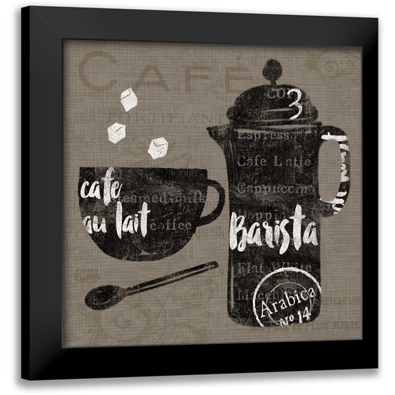 Schlabach, Sue 12x12 Black Modern Framed Museum Art Print Titled - Linen Coffee II