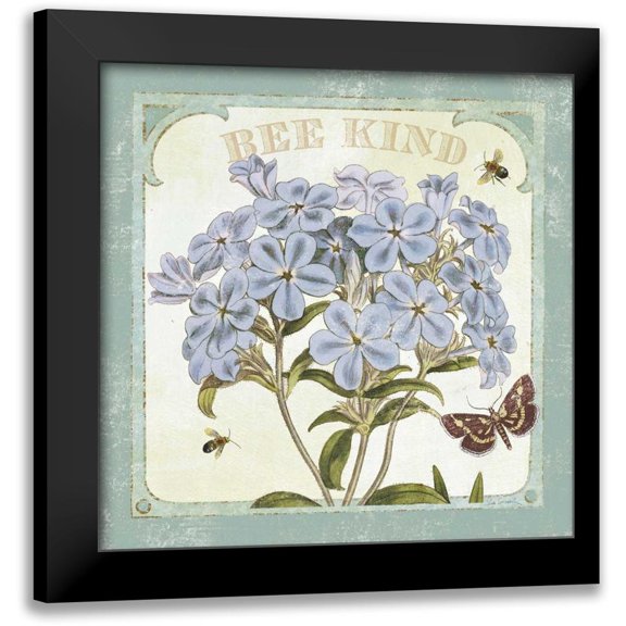 Schlabach, Sue 12x12 Black Modern Framed Museum Art Print Titled - Parisian Flowers II Bees