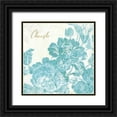 thumbnail image 1 of Schlabach, Sue 12x12 Black Ornate Wood Framed with Double Matting Museum Art Print Titled - Toile Roses V Teal Cherish, 1 of 4