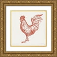thumbnail image 1 of Schlabach, Sue 12x12 Gold Ornate Wood Framed with Double Matting Museum Art Print Titled - Cottage Rooster IV Red, 1 of 4