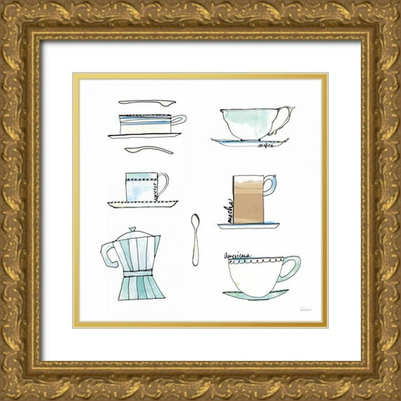 Schlabach, Sue 12x12 Gold Ornate Wood Framed with Double Matting Museum Art Print Titled - Good Brew XII