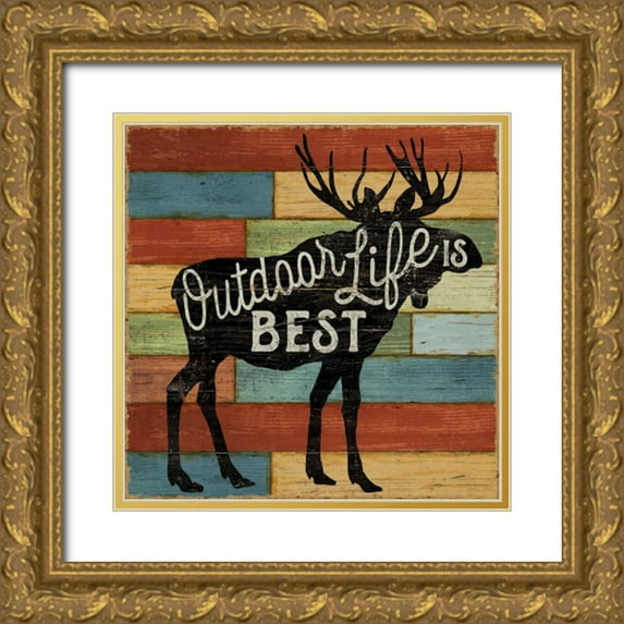 Schlabach, Sue 12x12 Gold Ornate Wood Framed with Double Matting Museum Art Print Titled - Lake Lodge I