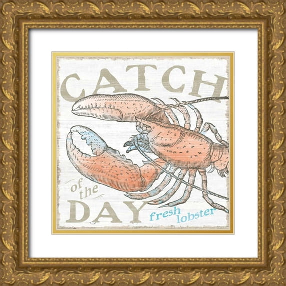 Schlabach, Sue 12x12 Gold Ornate Wood Framed with Double Matting Museum Art Print Titled - Seaside Life III