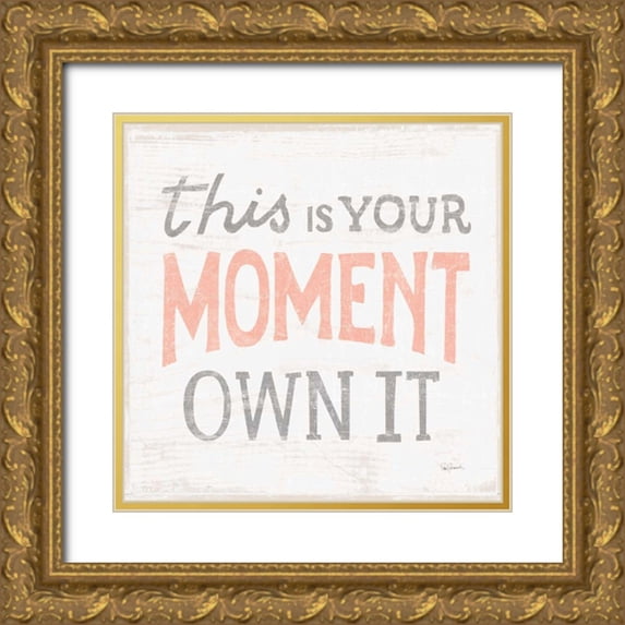 Schlabach, Sue 12x12 Gold Ornate Wood Framed with Double Matting Museum Art Print Titled - This Moment Gray
