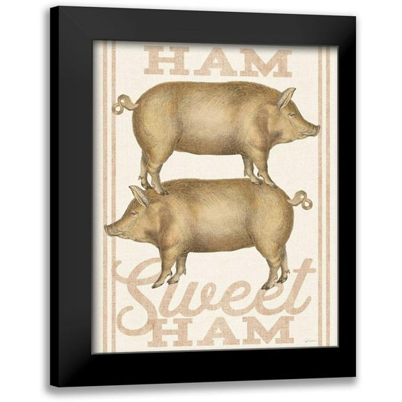 Schlabach, Sue 12x14 Black Modern Framed Museum Art Print Titled - Ham Sweet Ham