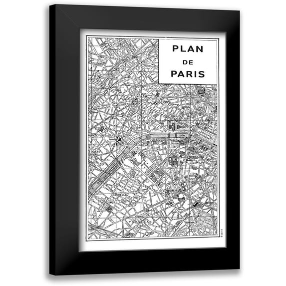 Schlabach, Sue 13x18 Black Modern Framed Museum Art Print Titled - Inverted Paris Map