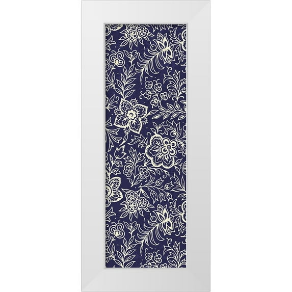 Schlabach, Sue 13x32 White Modern Wood Framed Museum Art Print Titled - Kala Indigo Panel II