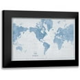 thumbnail image 1 of Schlabach, Sue 14x11 Black Modern Framed Museum Art Print Titled - World Map White and Blue, 1 of 5