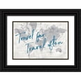 thumbnail image 1 of Schlabach, Sue 14x11 Black Ornate Wood Framed with Double Matting Museum Art Print Titled - World Map Collage Travel, 1 of 4