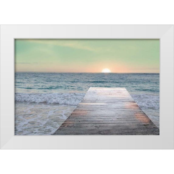 Schlabach, Sue 14x11 White Modern Wood Framed Museum Art Print Titled - Sunrise Dock
