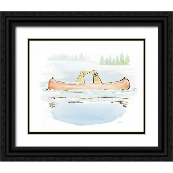 Schlabach, Sue 14x12 Black Ornate Wood Framed with Double Matting Museum Art Print Titled - Lakeside Days IV