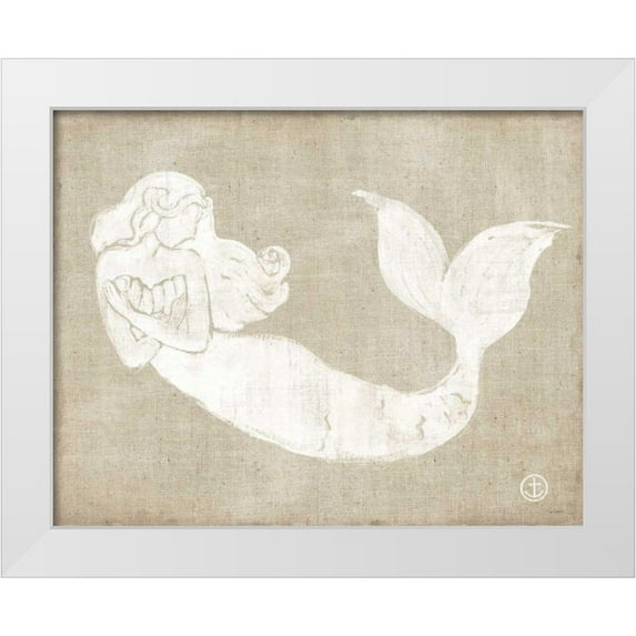 Schlabach, Sue 14x12 White Modern Wood Framed Museum Art Print Titled - On the Waves II Burlap