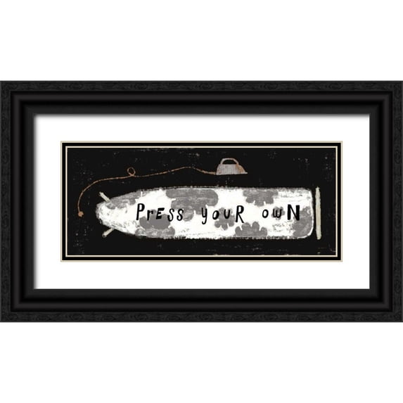Schlabach, Sue 14x8 Black Ornate Wood Framed with Double Matting Museum Art Print Titled - Laundry Rules II Grey Flowers Black