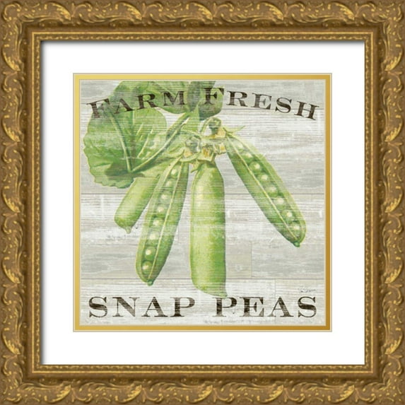 Schlabach, Sue 15x15 Gold Ornate Wood Framed with Double Matting Museum Art Print Titled - Farm Fresh Peas