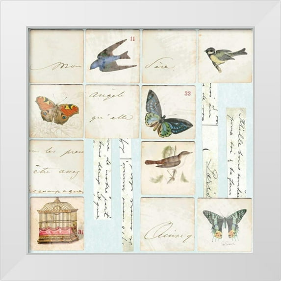 Schlabach, Sue 15x15 White Modern Wood Framed Museum Art Print Titled - Cottage Roses Pattern IIA