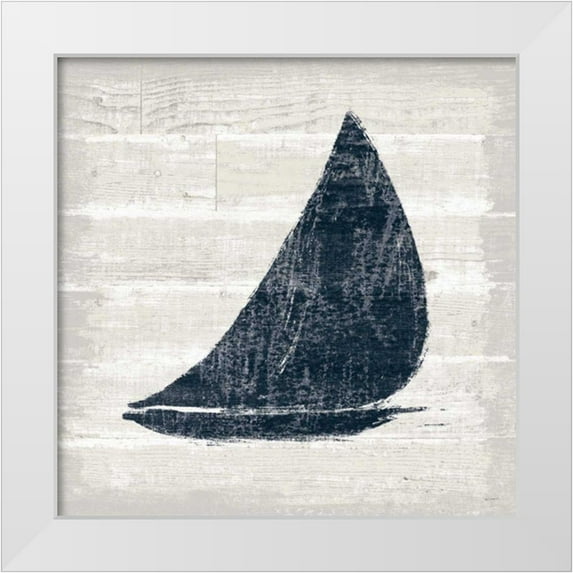 Schlabach, Sue 15x15 White Modern Wood Framed Museum Art Print Titled - Driftwood Coast I Blue
