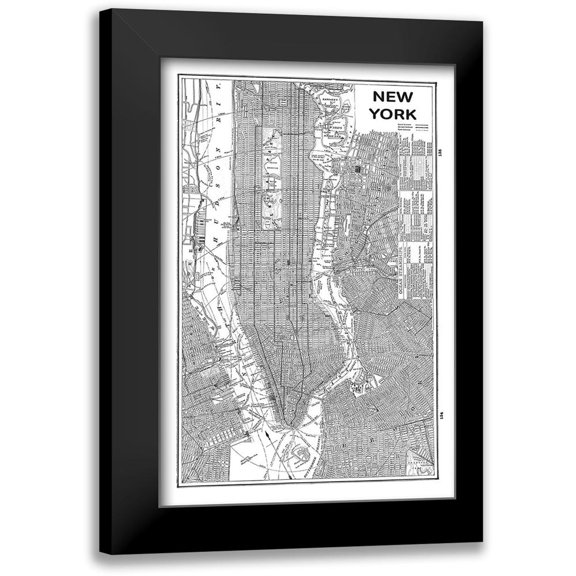 Schlabach, Sue 17x24 Black Modern Framed Museum Art Print Titled - Inverted New York Map